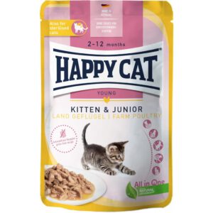 Happy Cat Meat in Sauce Kitten & Junior alutasakos eledel baromfihússal