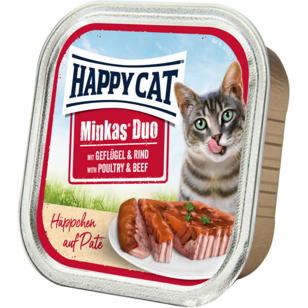 Happy Cat Minkas Duo szárnyas- és marhahúsos pástétom falatkák