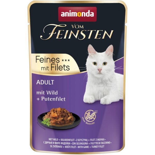 Animonda Vom Feinsten Feines mit Filets vadas és pulykafilés macskaeledel alutasakban