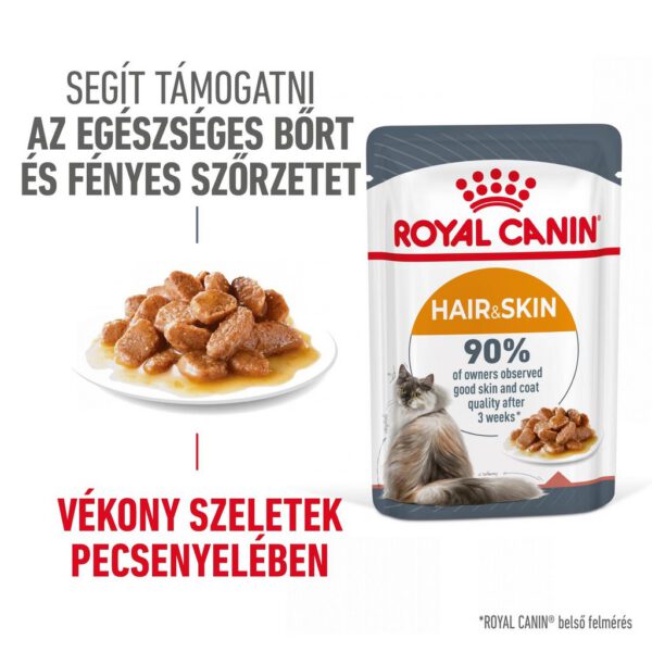 Royal Canin Hair & Skin Care - Szószos nedves táp felnőtt macskák részére a szebb szőrzetért és az egészséges bőrért