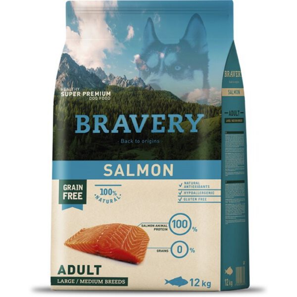 Bravery Dog Adult Medium/Large Grain Free Salmon Bravery Dog Adult Medium/Large Grain Free Salmon