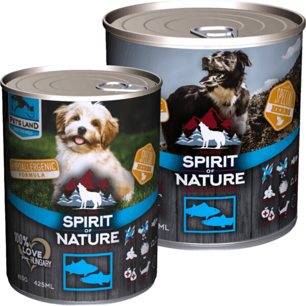 Spirit of Nature Dog tonhalas és lazacos konzerv | Hipoallergén kutyaeledel