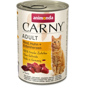 Animonda Carny Adult marhás, csirkés és kacsaszíves konzerv macskáknak