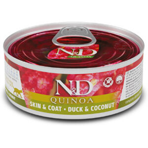 N&D Cat Quinoa Skin & Coat, Duck & Coconut - Bőr és szőrproblémákra, kacsás és kókuszos konzerv macskáknak