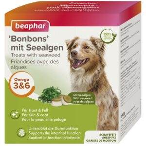 Beaphar birkafaggyú alapú bonbon fokhagymával, tengeri algával vagy lazaccal