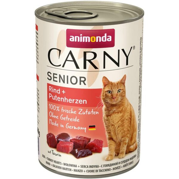 Animonda Carny Senior marhás és pulykaszíves konzerv idős macskáknak