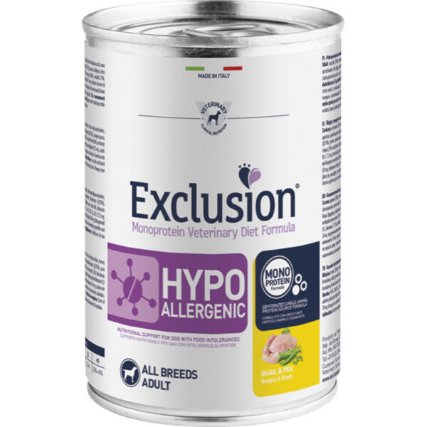 Exclusion Dog Hypoallergenic Quail & Pea konzerv Exclusion Dog Hypoallergenic Quail & Pea konzerv