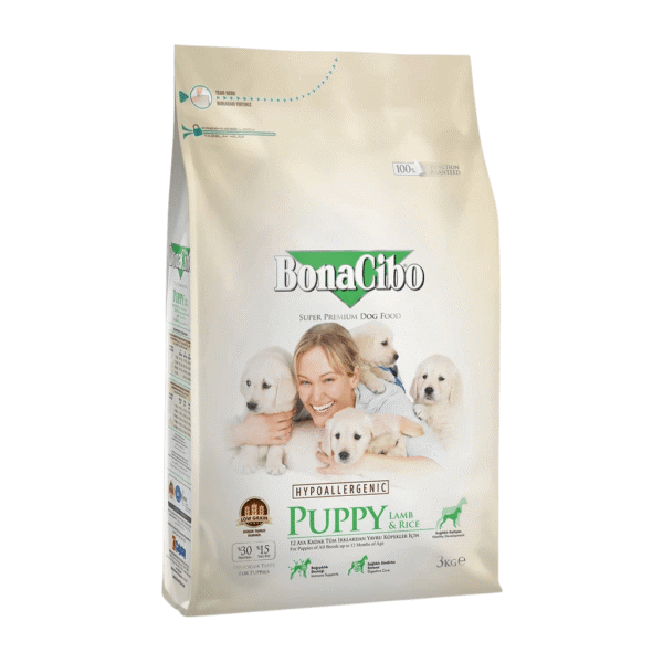 Bonacibo Puppy Dog Lamb & Rice - Hidrolizált báránnyal, szardellával és krillel