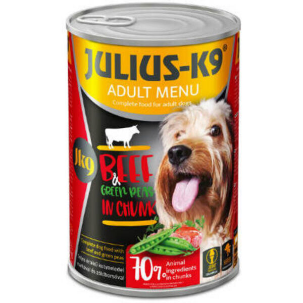Julius-K9 Beef & Green Peas konzerv kutyáknak Julius-K9 Beef & Green Peas konzerv kutyáknak