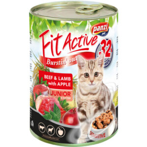 FitActive Cat Junior Beef & Lamb with Apple konzerv