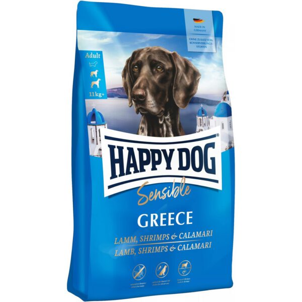 Happy Dog Sensible Greece báránnyal, garnélával és kalamárival Happy Dog Sensible Greece báránnyal, garnélával és kalamárival
