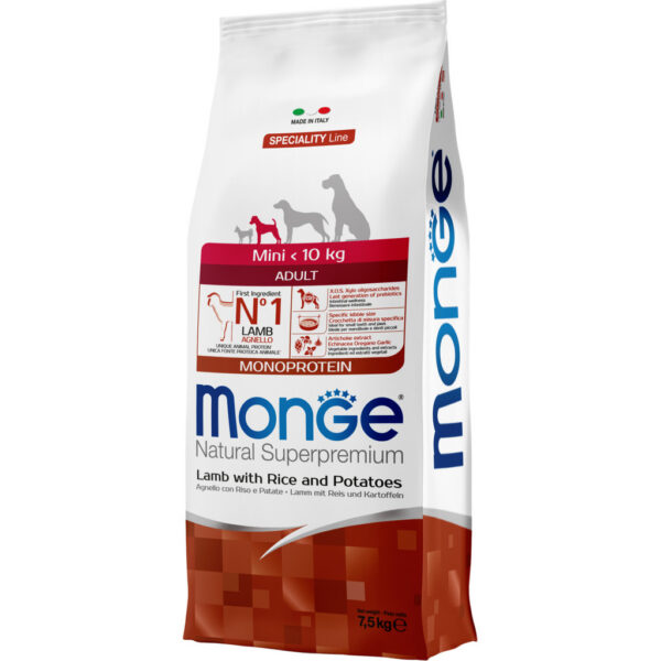 Monge Speciality Line Dog Mini Adult Monoprotein Lamb with Rice & Potatoes Monge Speciality Line Dog Mini Adult Monoprotein Lamb with Rice & Potatoes