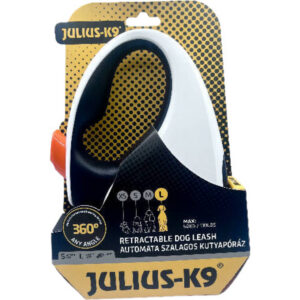 Julius-K9 automata szalagpóráz - Fehér/Fekete