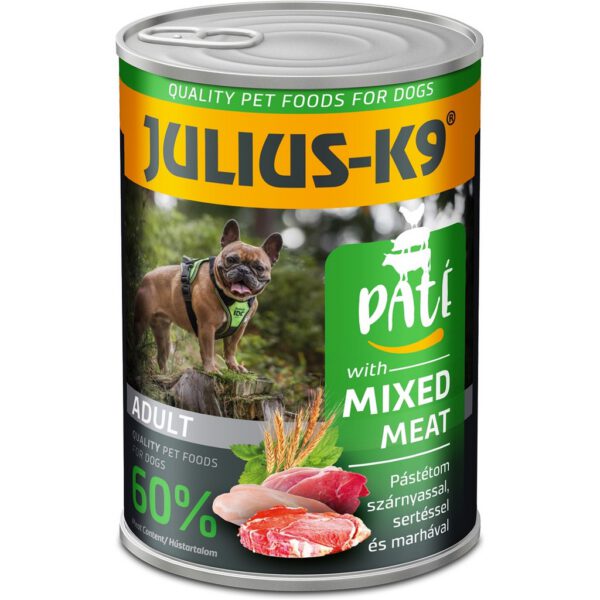 Julius-K9 Paté Mixed Meat húsban gazdag pástétomos konzerv Julius-K9 Paté Mixed Meat húsban gazdag pástétomos konzerv
